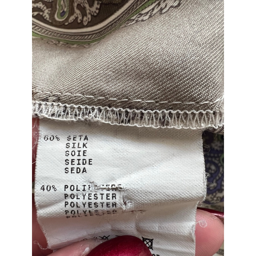 Women's Etro Paisley Silk Blend Tank Top Size 10 Gray Beige Purple - Picture 5 of 5